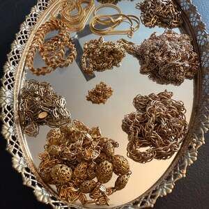 Assorted Vtg Gold Tone  Necklaces SIGNED PIECES INCLUDED